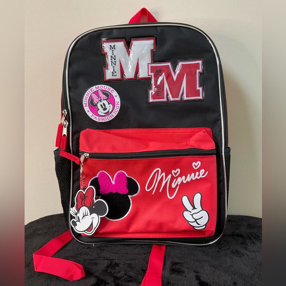 Disney Minnie Mouse Red and Black Laptop Backpack.